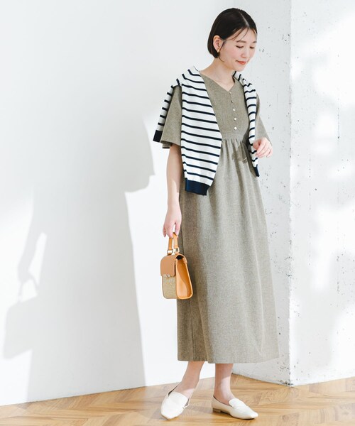 URBAN RESEARCH ROSSO（アーバンリサーチロッソ）の「『UR TECH DRYLUXE』F by ROSSO　ウエストマークワンピース（ワンピース・レディース・BEIGE/L/GRAY/NAVY・36/38）」の20枚目の写真