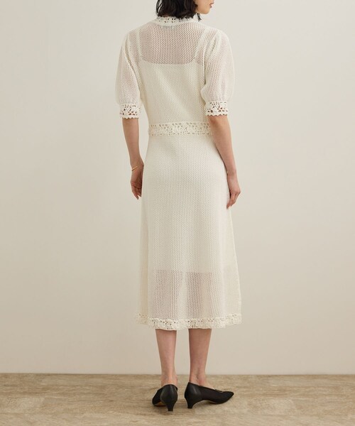 ROPE'（ロペ）の「クロシェニットワンピース/洗える（ワンピース・レディース・ホワイト/ネイビー・F）」の16枚目の写真