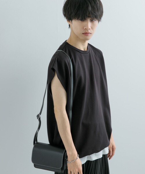 SENSE OF PLACE by URBAN RESEARCH（センスオブプレイスバイアーバンリサーチ）の「エクストラルーズドローコードノースリーブTシャツ（Tシャツ/カットソー・メンズ・GREEN/BLACK・M/L）」の17枚目の写真