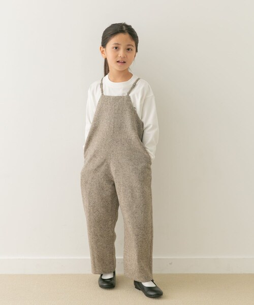 URBAN RESEARCH DOORS(アーバンリサーチドアーズ)の「『親子リンク』ネップツイードサロペット(KIDS)(ワンピース・キッズ・L.BEIGE/CHARCOAL・120/135)」の3枚目の写真