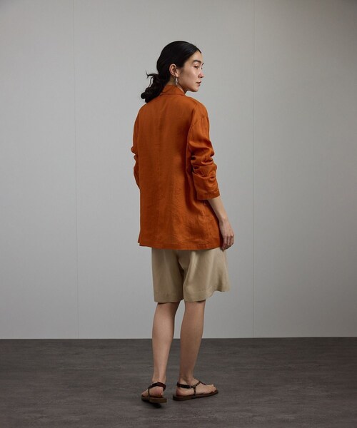 ADAM ET ROPE'（アダムエロペ）の「ラミーシアージャケット［UVケア・洗える・サイズ展開・今から秋まで］（テーラードジャケット・レディース・チャコール/オフホワイト/レンガ系・M/S）」の19枚目の写真