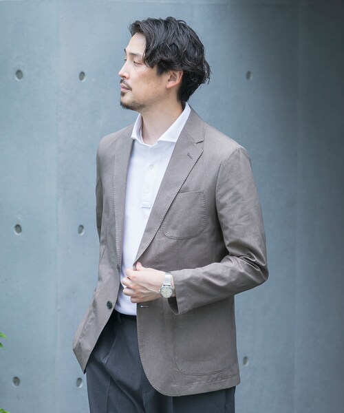 URBAN RESEARCH DOORS（アーバンリサーチドアーズ）の「LIFE STYLE TAILOR　ライトメッシュイージージャケット（テーラードジャケット・メンズ・BEIGE/NAVY・S/M/L/XL）」の19枚目の写真