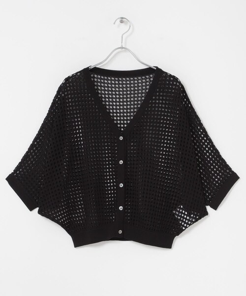 ITEMS URBANRESEARCH（アイテムズ アーバンリサーチ）の「メッシュニットカーディガン（ニット/セーター・レディース・BRN/BLK/GREGE・Free）」の8枚目の写真