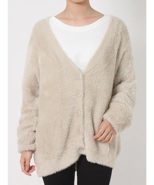 【GYDA】シャギーLOOSE カーディガン トップス GYDA（ジェイダ）の「シャギーLOOSE ニットカーディガン