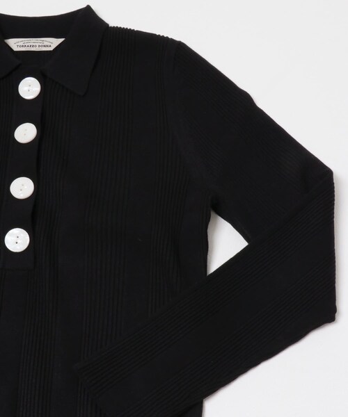 URBAN RESEARCH ROSSO（アーバンリサーチロッソ）の「Torrazzo Donna　Rib Knit Polo Shirt（ニット/セーター・レディース・BLACK/BEIGE/GRAY・Free）」の7枚目の写真
