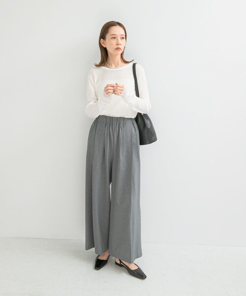 URBAN RESEARCH ROSSO（アーバンリサーチロッソ）の「シアードッキングカットソー（Tシャツ/カットソー・レディース・OFF/MOON STONE/NAVY・FREE）」の6枚目の写真