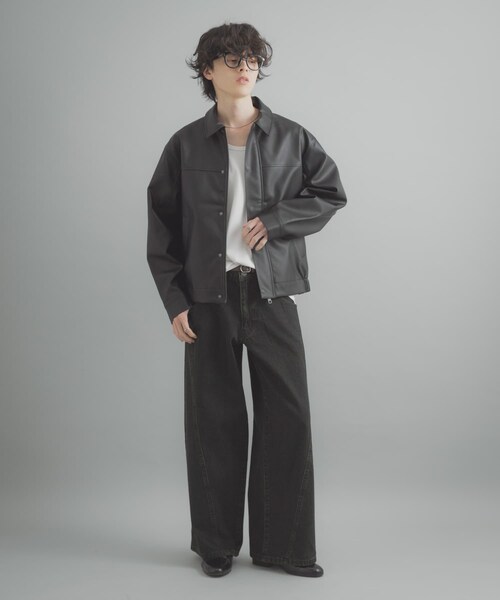 SENSE OF PLACE by URBAN RESEARCH（センスオブプレイスバイアーバンリサーチ）の「『ユニセックス』ケミカルバギーワイドデニムパンツ（デニムパンツ・メンズ・BLACK/NAVY/INDIGO・M/L）」の11枚目の写真