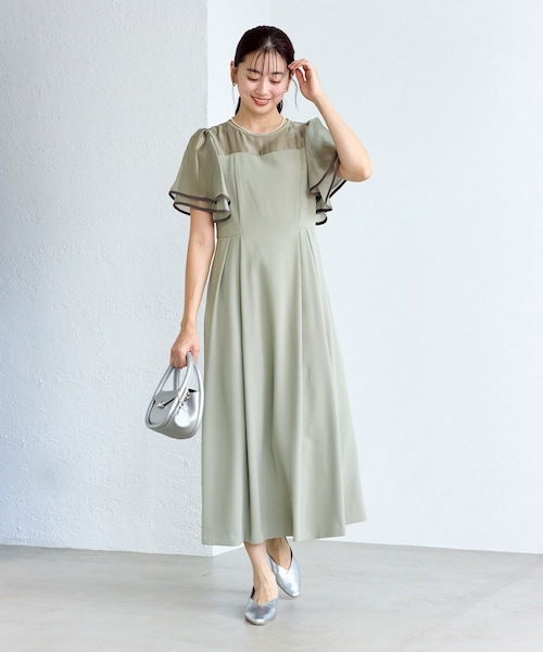 ROPE' PICNIC(ロペピクニック)の「【Mon E’toile/モンエトワール】フレア袖ビスチェデザインワンピース(ドレス・レディース・ブラック/グリーン/サックス・M/S)」の11枚目の写真