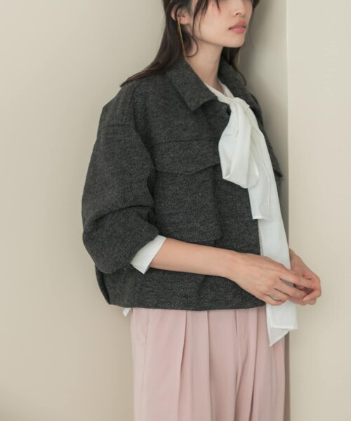 URBAN RESEARCH ROSSO（アーバンリサーチロッソ）の「ブークレーブルゾン（ブルゾン・レディース・OFF/CHARCOAL・Free）」の13枚目の写真