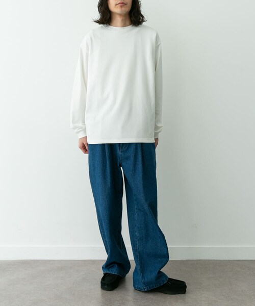 URBAN RESEARCH Sonny Label（アーバンリサーチサニーレーベル）の「ふわもちストレッチロングスリーブTEE（Tシャツ/カットソー・メンズ・オフ/チャコール/ボーダー・M/L/XL）」の7枚目の写真