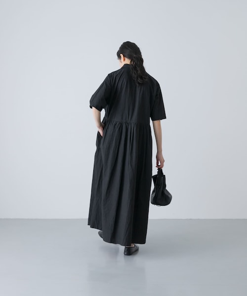かぐれ（カグレ）の「オープンカラーシャツワンピース（ワンピース・レディース・NAVY/BLACK・Free）」の10枚目の写真