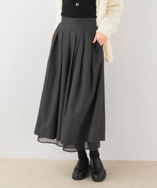 URBAN RESEARCH ROSSO（アーバンリサーチロッソ）の「F by ROSSO　ツイードライクフレアスカート（スカート・レディース・C/GRAY ST/BROWN・36/38）」の3枚目の写真