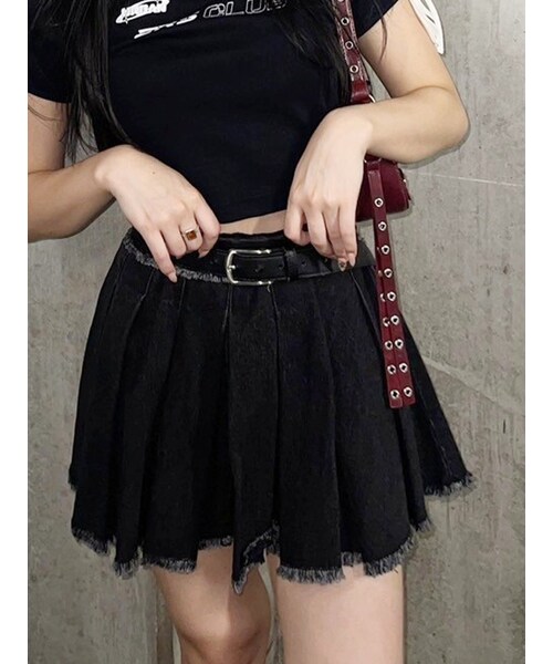 EVRIS（エヴリス）の「プリーツデニムミニスカート（デニムスカート・レディース・ブラック/インディゴ・S/M）」の13枚目の写真