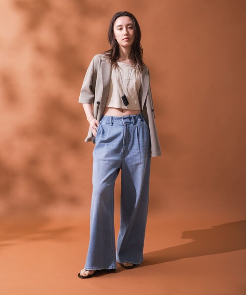 URBAN RESEARCH(アーバンリサーチ)の「シアーメッシュハーフスリーブジャケット(テーラードジャケット・レディース・BEIGE/D.NAVY・Free)」の11枚目の写真