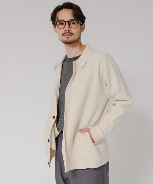 URBAN RESEARCH（アーバンリサーチ）の「モールリュクスポロカーディガン（カーディガン/ボレロ・メンズ・IVORY/CHARCOAL/BLACK・M/L）」の11枚目の写真