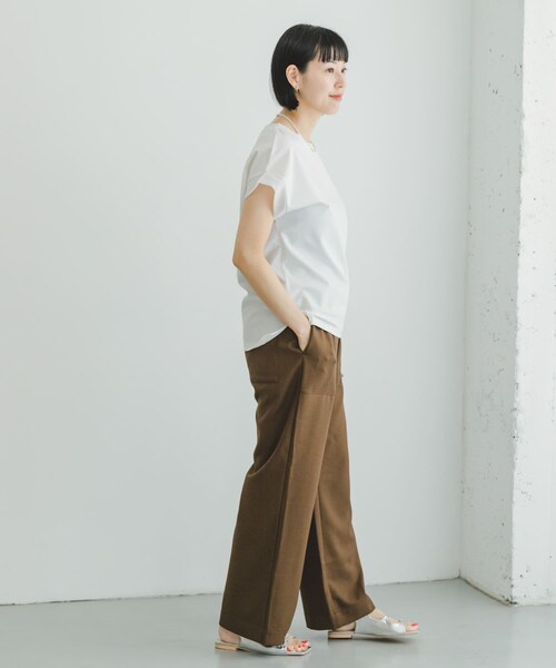 ITEMS URBANRESEARCH（アイテムズ アーバンリサーチ）の「バックタックフレンチプルオーバー（Tシャツ/カットソー・レディース・L.BEG/WHT/BLK/CML/KHK/WHT2・FREE）」の13枚目の写真