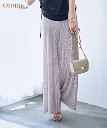 SMILE LAND | プリーツ風プリントワイドストレートパンツ【OtonaSMILE】(その他パンツ)