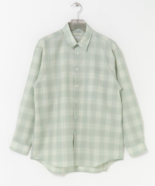 URBAN RESEARCH（アーバンリサーチ）の「FUJI　WOOL CHECK STANDARD SHIRTS（シャツ/ブラウス・メンズ・BLUE/GREEN/ORANGE・5/6）」の4枚目の写真