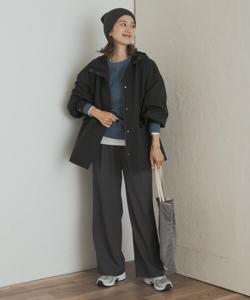 URBAN RESEARCH DOORS（アーバンリサーチドアーズ）の「防風/撥水ドロストフーディ（テーラードジャケット・レディース・D.BEIGE/BLACK・Free）」の10枚目の写真