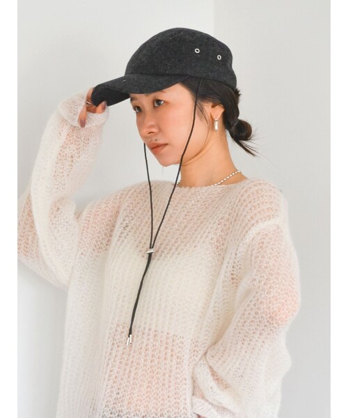 Ungrid（アングリッド）の「起毛ジェットキャップ（キャップ・レディース・ライトグレー/ブラック/ブラウン/アイボリー・F）」の5枚目の写真
