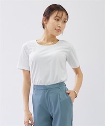 nissen | 【大きい胸専用】ナチュラルラインクルーネック半袖Tシャツ(Tシャツ/カットソー)