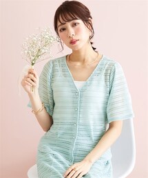 marun | 大きいサイズクロッシェ調ショートカーディガンmarun(カーディガン/ボレロ)