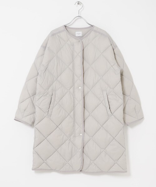 URBAN RESEARCH DOORS（アーバンリサーチドアーズ）の「ライトダウンキルトロングコート（テーラードジャケット・レディース・L.GREGE/KHAKI/NAVY・M）」の12枚目の写真