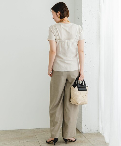 URBAN RESEARCH ROSSO（アーバンリサーチロッソ）の「F by ROSSO　リネン混ビスチェ+半袖Tシャツ（Tシャツ/カットソー・レディース・CCL×BLK/BEG×BEG/CHECK×OFF・FREE）」の11枚目の写真