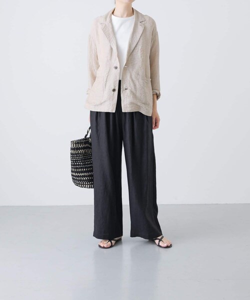 かぐれ（カグレ）の「リネンレーヨンテーラードジャケット（テーラードジャケット・レディース・BEIGE/BLACK・FREE）」の22枚目の写真