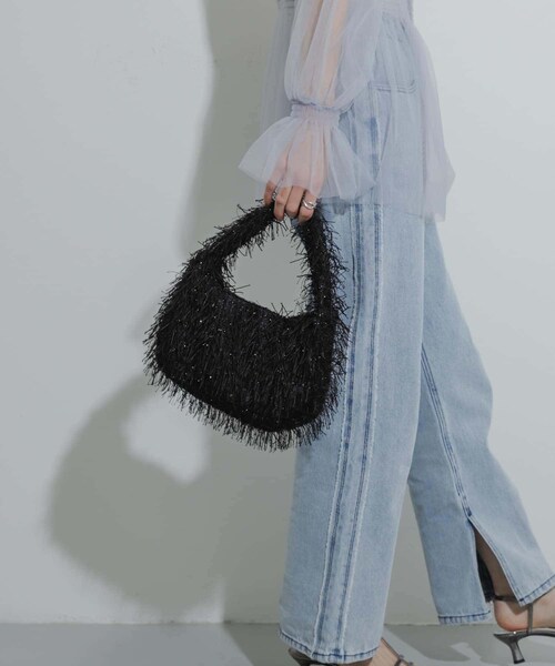 SENSE OF PLACE by URBAN RESEARCH（センスオブプレイスバイアーバンリサーチ）の「フリンジハンドバッグ（ハンドバッグ・レディース・BLACK/IVORY/MINT・one）」の22枚目の写真