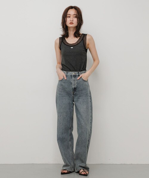 SENSE OF PLACE by URBAN RESEARCH(センスオブプレイスバイアーバンリサーチ)の「シアーレイヤードカップツキタンクトップ(タンクトップ・レディース・IVORY/BLACK/GRAY・One)」の22枚目の写真