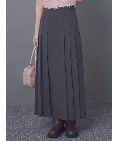 CALNAMUR（カルナムール）の「ランダムプリーツロングＳＫ（スカート・レディース・ライトグレー/チャコールグレー/グレー・F/S/M）」の9枚目の写真