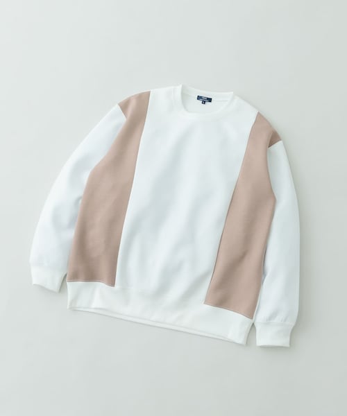 ITEMS URBANRESEARCH（アイテムズ アーバンリサーチ）の「ストレッチダンボール 切替トップス B（スウェット・メンズ・NVY/MOC/BLK・M/L）」の2枚目の写真