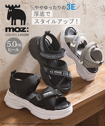 nissen | moz　厚底クロスベルトスポーツサンダル（ワイズ３E)(サンダル)