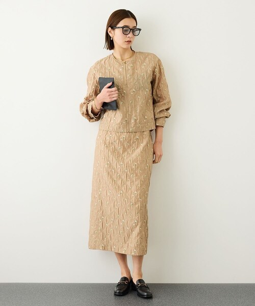 ROPE'(ロペ)の「ジャガードタイトスカート/セットアップ対応・イージーケア(スカート・レディース・ブラック/ベージュ・36/38)」の10枚目の写真