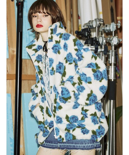 jouetie（ジュエティ）の「パターンボアジャケット（その他アウター・レディース・アイボリー/ブラック/レッド/ブルー/ネイビー/パープル/ベージュ・M）」の21枚目の写真