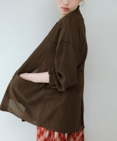 KBF（ケイビーエフ）の「シアーライトテーラードジャケット（テーラードジャケット・レディース・BROWN/GRAY/BEIGE・One）」の20枚目の写真