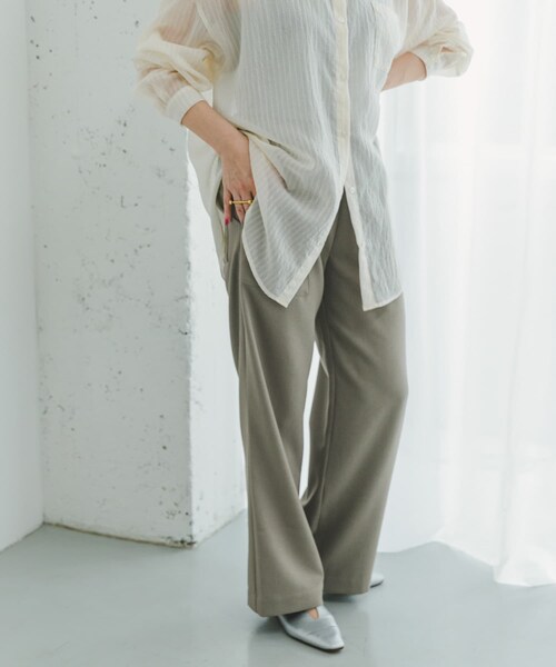 ITEMS URBANRESEARCH（アイテムズ アーバンリサーチ）の「リネンライクイージーワイドパンツ（その他パンツ・レディース・BRN/YEL/BLK/MOC・FREE）」の3枚目の写真