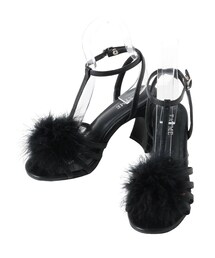 EATME | フェザーボンボンフレアヒールサンダル(サンダル)