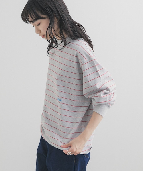 URBAN RESEARCH DOORS（アーバンリサーチドアーズ）の「L.L.Bean JAPAN EDITION　LONGSLEEVESTRIPEDT-SHIRTS（Tシャツ/カットソー・レディース・OFF/GREEN/BIRCH/YEL/NAVY/TEAL/GREY/RED・M）」の21枚目の写真