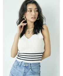 GYDA | ウエストボーダーニット タンク(ニット/セーター)