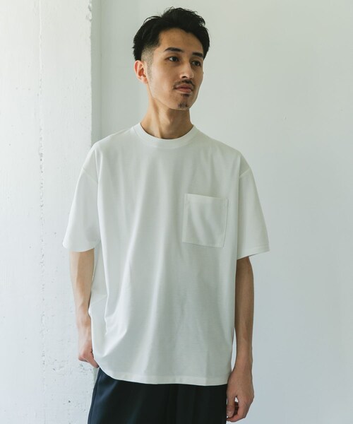 URBAN RESEARCH DOORS（アーバンリサーチドアーズ）の「『Sサイズ/WEB限定』ポンチポケットショートスリーブTシャツ（Tシャツ/カットソー・メンズ・NAVY/WHITE/L.GRAY/L.PINK/INK BLACK・S/M/L/XL）」の8枚目の写真