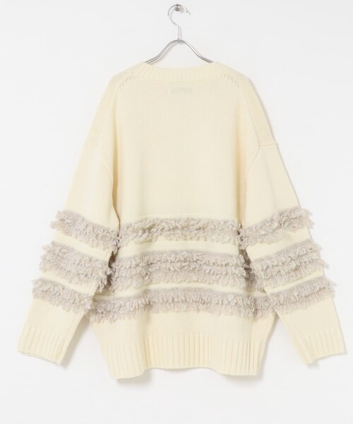 THE GOODLAND MARKET（ザグッドランドマーケット）の「F/CE.　TEXTURE SHIFTED LINES KNIT（ニット/セーター・メンズ・Ivory/Charcoal・S/L）」の5枚目の写真