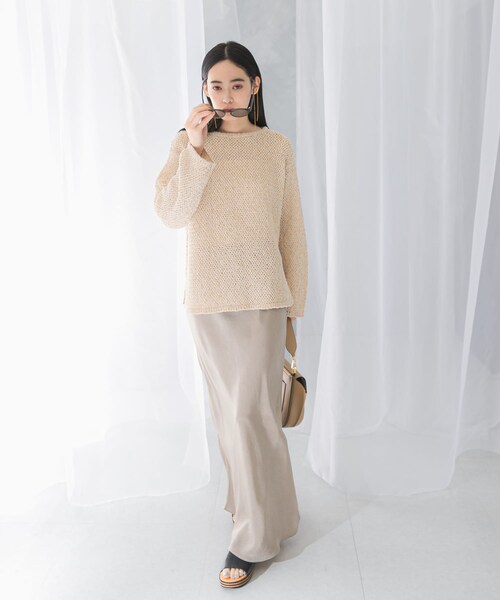 URBAN RESEARCH ROSSO（アーバンリサーチロッソ）の「透かし編みラメニット（ニット/セーター・レディース・beige/mt×turq・FREE）」の12枚目の写真