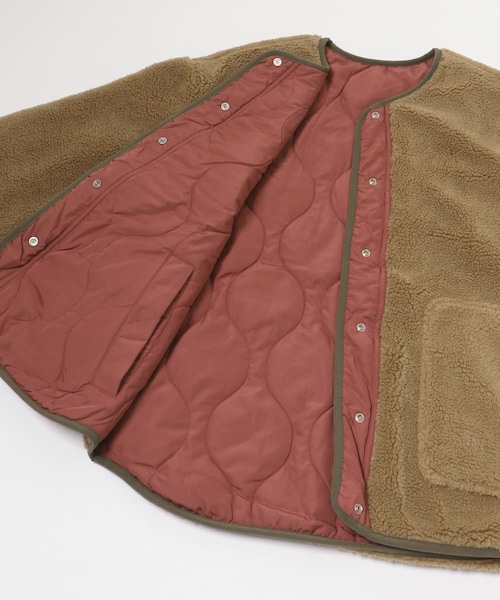 THE GOODLAND MARKET（ザグッドランドマーケット）の「AIGLE　リバーシブル シェルパフリース（ノーカラージャケット・レディース・TAUPE/CELADON・S/M/L）」の13枚目の写真