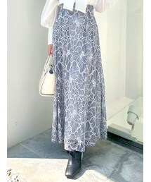 MERCURYDUO | フラワーレースハイウエストフレアスカート(スカート)