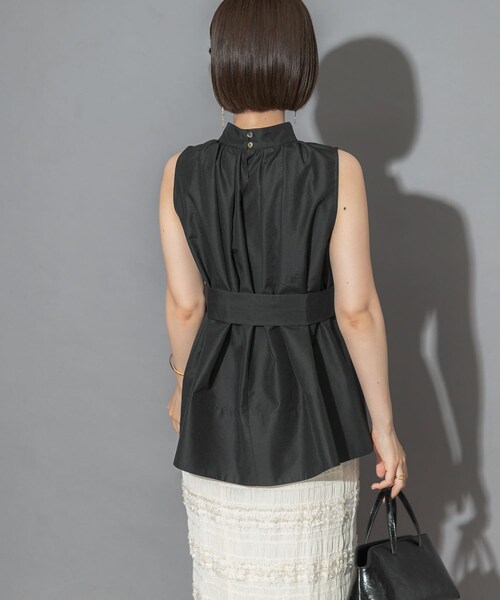 URBAN RESEARCH ROSSO（アーバンリサーチロッソ）の「ウエストマークハイネックシャツブラウス（シャツ/ブラウス・レディース・OFF WHITE/BLACK・Free）」の15枚目の写真