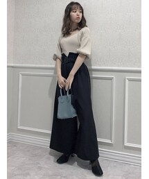 dazzlin | ハイウエストタックワイドパンツ(その他パンツ)