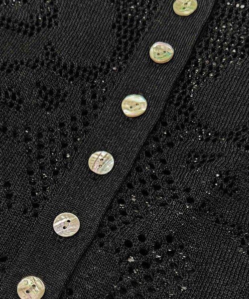 ADAM ET ROPE'(アダムエロペ)の「【サステナブル】クロシェニットシャツ(シャツ/ブラウス・レディース・ブラック/ホワイト・F)」の18枚目の写真