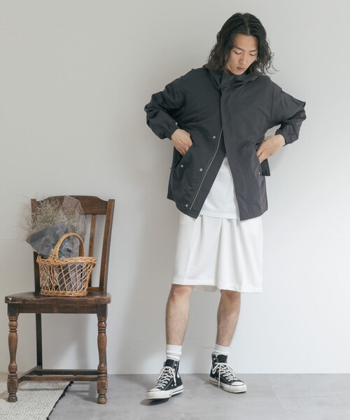 THE GOODLAND MARKET(ザグッドランドマーケット)の「『別注』MIDIUMISOLID×TGM Short easy pants(その他パンツ・レディース・Black/Off White/Top gray・one)」の8枚目の写真